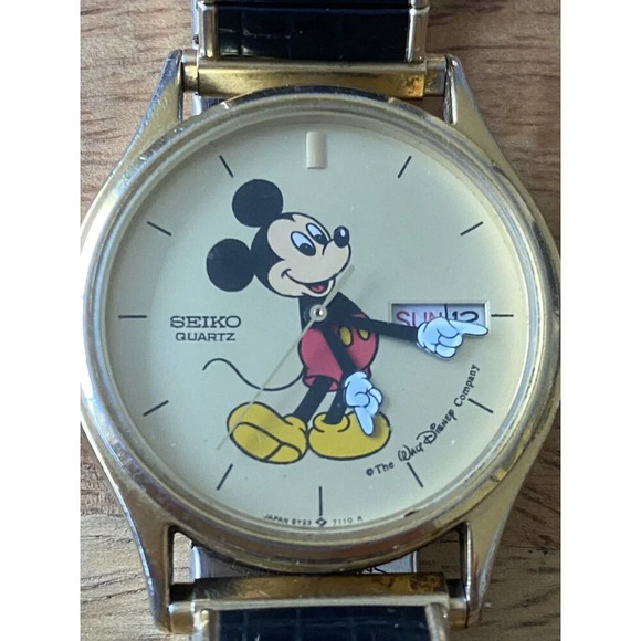 Vintage Seiko Men’s Mickey Mouse Watch In Box Excellent Condition New Battery - Picture 11 of 12